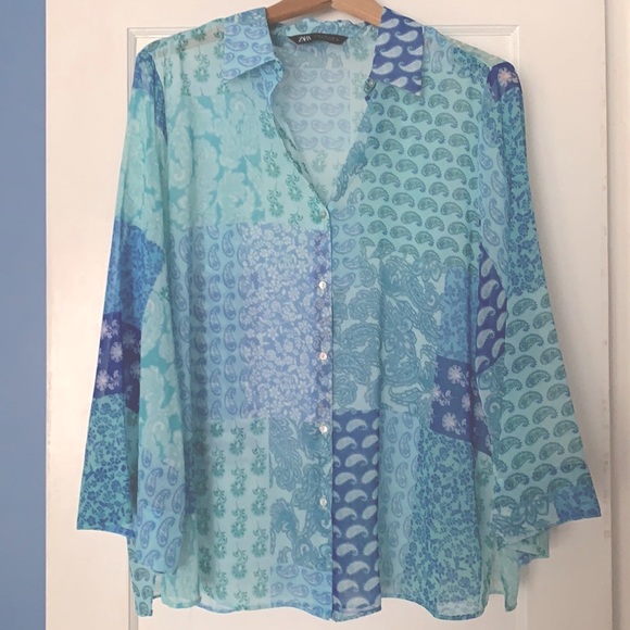 Zara Patchwork Blouse - Picture 5 of 6